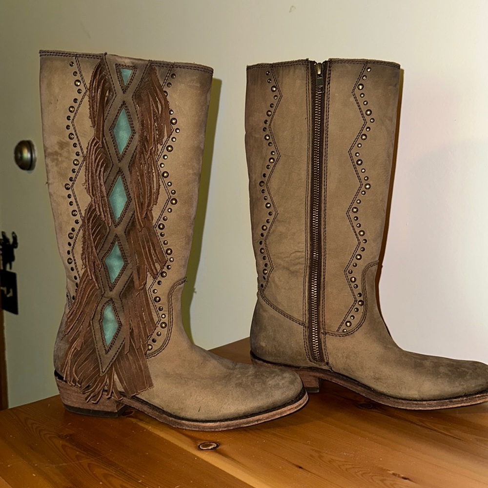 Liberty Black fringe boots - Picture 1 of 4